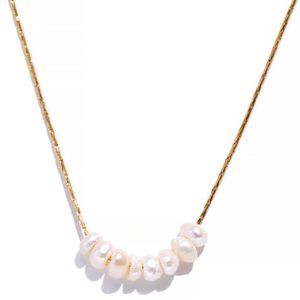 Delicate Seed Pearl Beaded Gold Necklace